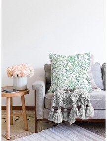 Бежово-зелена калъфка за възглавница от памучна смес Twiggy, 55 x 55 cm - Minimalist Cushion Covers