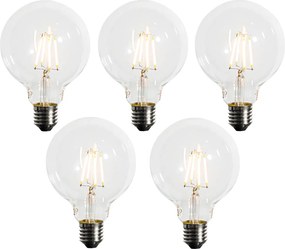 Комплект от 5 E27 димируеми LED крушки G95 5W 450LM 2200K