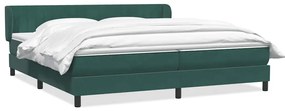 3317712 vidaXL Box Spring легло с матраци Тъмно зелено 200x210 cm кадифе