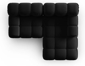 Ъглов диван от черно кадифе (десен ъгъл) Bellis - Micadoni Home