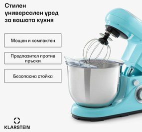 Klarstein Bella Pico 2G, кухненски робот, 1300 W, 1.6 к.с., 6 степени, 5 литра, синьо