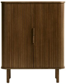 Кафяв шкаф в дъбов декор с плъзгащи се врати 113x90 cm Cavo - Unique Furniture