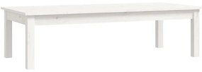 814235 vidaXL Кафе маса, бяла, 110x50x30 см, борово дърво масив