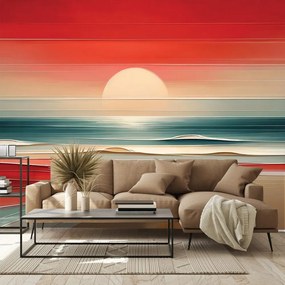 Самозалепващ тапет – Абстрактен залез над океана