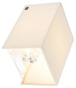 Селска стенна лампа бежова с текстилен абажур - Vete