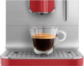 Еспресо машина SMEG Collezione BCC02RDMEU, 1350 W, 19 bar, 1.4 л, 8 функции, Вградена мелачка, Дюза за пара, Червен