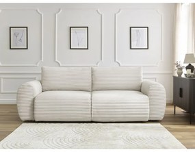 Кремав разтегателен диван от рипсено кадифе 257 cm Lucien – Bobochic Paris
