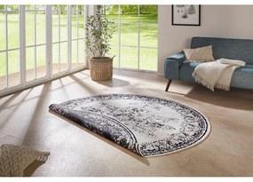 Черно-кремав килим за открито, ø 140 cm Borbon - NORTHRUGS