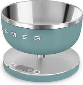 Кухненска везна Smeg Collezione KSC01EGMWW, До 5 кг/5 л, ТАРА, LED дисплей, Противоплъзгаща се основа, Автономия до 36 часа, Изумрудено зелен