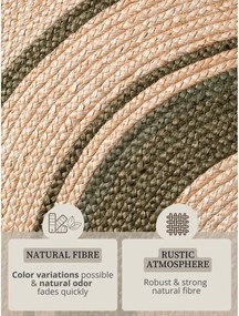 Двустранен/ръчно изработен ютен кръгъл килим в естествен цвят ø 150 cm Basil – Hanse Home