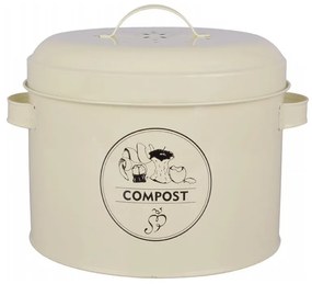 Бял контейнер за компостируеми отпадъци 6,3 л Vintage - Esschert Design