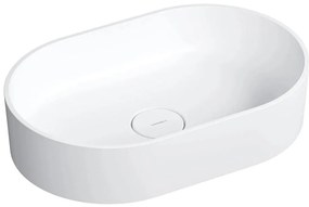 OMNIRES OVOUNBM - Мивка за плот OVO 55x36 см, доломит, матова бяла