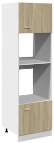 849627 vidaXL Шкаф за микровълнова, Lyon дъб сонома, 60x57x207 см