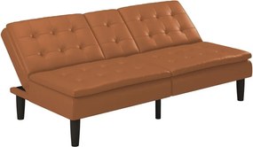 Кафяв разтегателен диван от изкуствена кожа 191 cm Maine – Støraa