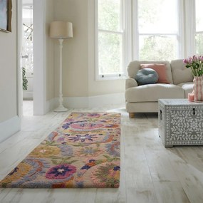 Ръчно изработена вълнена пътека 80x300 cm Amira Floral – Flair Rugs