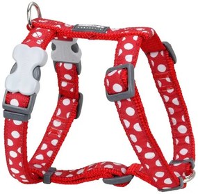 Каишка за Куче Red Dingo Style Червен Бяло Грах 25-39 cm