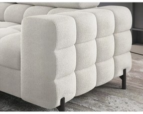 Кремав сгъваем/с място за съхранение ъглов диван от прежда с примки от букле (ляв ъгъл/L форма) Ferucce – ELTAP