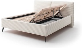 Бежово двойно легло 180x200 cm тапицирано с място за съхранение с включена подматрачна рамка Matera – Meise Möbel