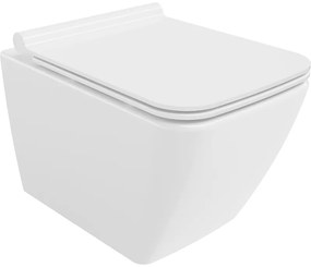 Mexen Vega тоалетна чиния Rimless с бавен капак slim, duroplast, бяла гланц - 30654000