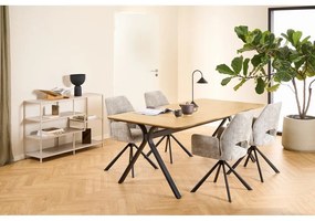 Светлосив тапициран трапезен стол с подлакътници Graham – Actona