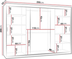 Гардероб Wika 250 плъзгащ-Черно
