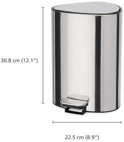 Пластмасово кошче за боклук с педал в сребрист цвят 5 l Luxe – Joseph Joseph