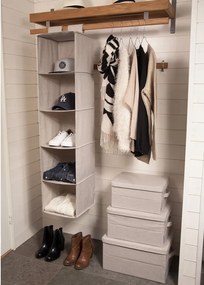 Бежова текстилна кутия за съхранение с капак 45x34x25 cm Soft Storage – Bigso