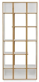 Бяла етажерка за книги от дъб 90x210 cm Newbury - Woodman