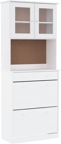3187778 vidaXL Висок шкаф ALTA, бял, 77x35x188 см, борово дърво масив