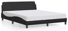 373218 vidaXL Рамка за легло Dover, черна, 160x200 см, изкуствена кожа