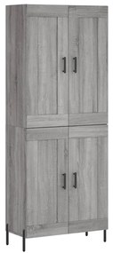 3199695 vidaXL Висок шкаф, сив сонома, 69,5x34x180 см, инженерно дърво