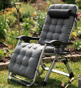 Сгъваем градински шезлонг с възглавница TDC01-BK Черен