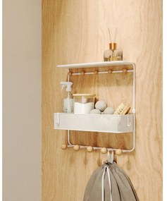 Бяла метална стенна закачалка с рафт Estique - Umbra