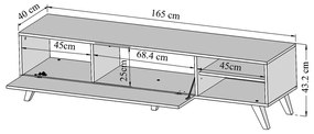 Бяла маса за телевизор 165x43 cm Prism - TemaHome