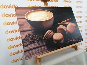 Картина на платно – Кафе с шоколадови макарони