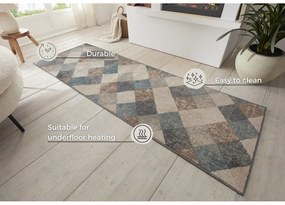 Синя/бежова пътека 80x200 cm Terrain – Hanse Home