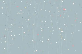 Тапет – С растителен мотив в синьо изпълнение