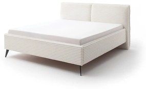 Бежово тапицирано двойно легло с място за съхранение с включена подматрачна рамка 180x200 cm Matera – Meise Möbel