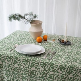 Ленена покривка за маса 140x300 cm Evergreen Damask – Linen Tales