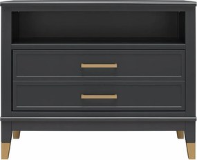 Черно нощно шкафче Westerleigh – CosmoLiving by Cosmopolitan