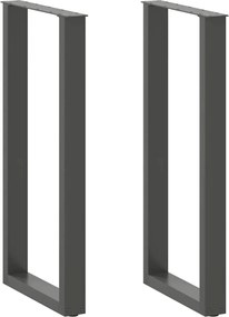 4013234 vidaXL Крака за бар маса, U-образни, 2 бр., антрацит, 50 x (100-101) см, стомана