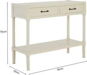 Бяла конзолна маса от масивен бор 35x91 cm Heritage – Premier Housewares
