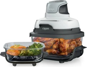 Фритюрник с горещ въздух 4в1 Ninja CRISPi FN102EU, 1700W, 3.8 + 1.4 л, 70-185°C, TempWare, Керамични плочи, Без PFAS, Преносим дизайн, Бял