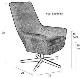Тъмнозелено кресло Bruno - White Label