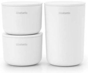 Комплект за съхранение на принадлежности Brabantia ReNew 1004129, 3 части, Меко дъно против пързаляне, Бял