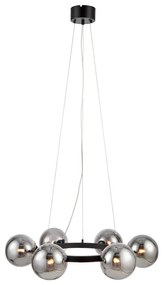 Окачено осветително тяло с черна конструкция 6L Circle - Markslöjd