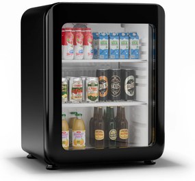 Klarstein Audrey Evo охладител за напитки, Ретро дизайн, стъклена врата, 65 L, EEK C