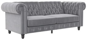 Светлосив кадифен диван 236 cm Felix – Støraa