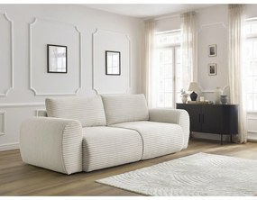 Кремав разтегателен диван от рипсено кадифе 257 cm Lucien – Bobochic Paris