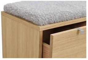 Сива/естествена стойка за обувки от декор от дъб за сядане Confetti – Rowico